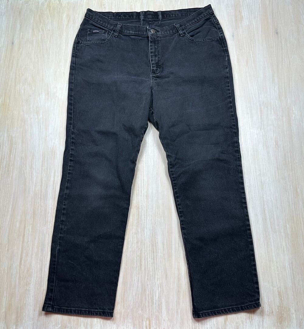 Riders by Lee Black Washed Stretch Mid Rise Straight Leg Plus Denim Jeans 18W